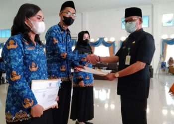 Bupati Lingga Diwakili Sekda Lingga Lantik 124 CPNS Menjadi PNS Serta 1 Jabatan Fungsional