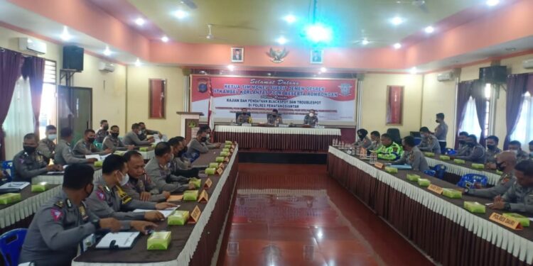 Polres Palas Ikuti Kajian Pendataan Blackspot dan Troublespot Ditkamsel Korlantas Polri
