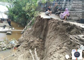 Sungai Lae Cinendang Meluap, Puluhan Rumah Teracam Ambruk