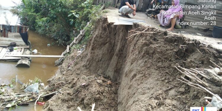 Sungai Lae Cinendang Meluap, Puluhan Rumah Teracam Ambruk