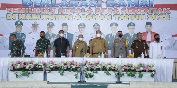 307 Cakades Gelar Deklarasi Damai Pilkades Serentak Bergelombang Kabupaten Asahan Tahun 2022