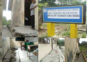 Wali Murid Keluhkan Kerusakan Bangunan UPTD SPF SD Negeri Suka Damai Singkil