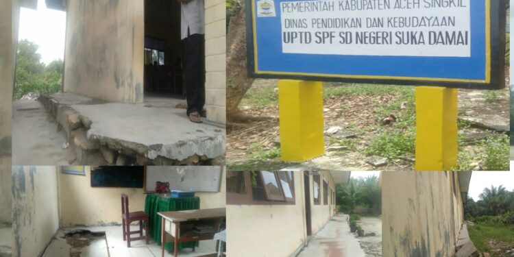 Wali Murid Keluhkan Kerusakan Bangunan UPTD SPF SD Negeri Suka Damai Singkil