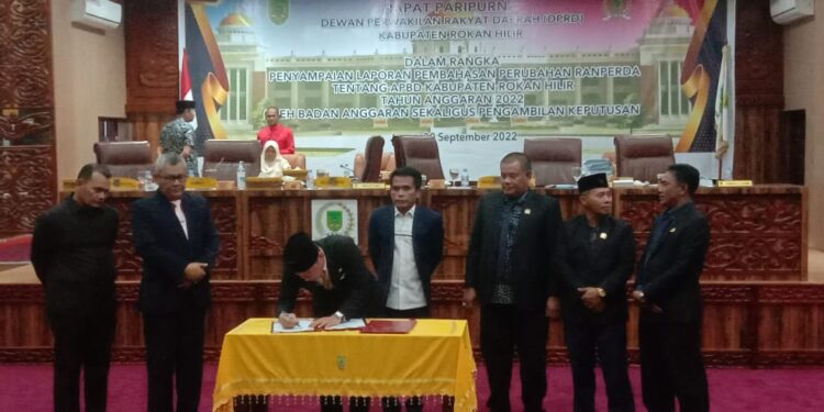 APBD Perubahan T.A 2022 Kabupaten Rokan Hilir Disahkan Sebesar Rp 2,2 Triliun