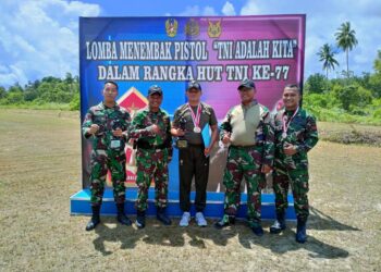 HUT TNI ke- 77 di Natuna, Danyon Komposit I/GP Raih Juara I dan III Ajang Lomba Tembak