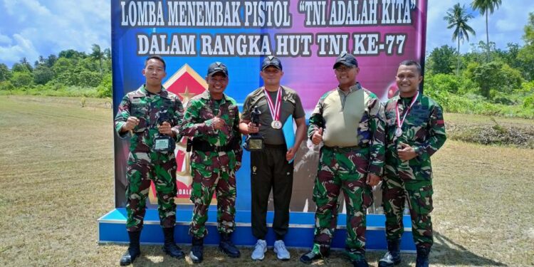 HUT TNI ke- 77 di Natuna, Danyon Komposit I/GP Raih Juara I dan III Ajang Lomba Tembak