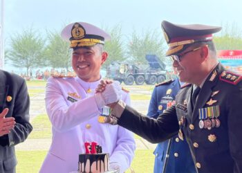 Kapolres Natuna Hadiri Upacara Peringatan HUT TNI Ke-77