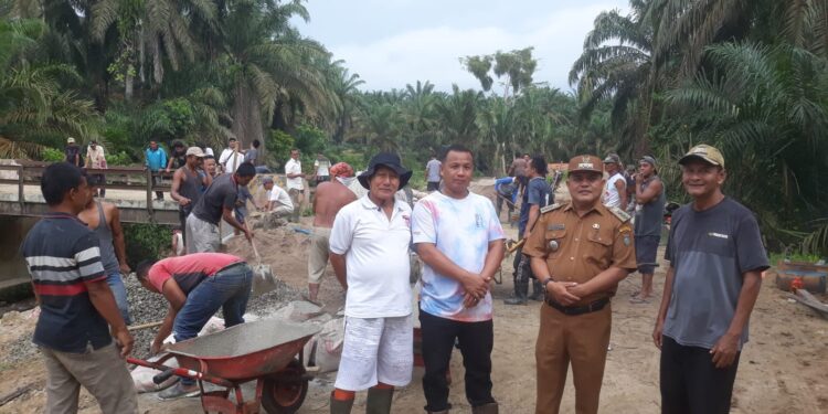 Camat Aek Ledong Apresiasi Kades Aek Bange Terpilih Gotroy Perbaiki Jembatan