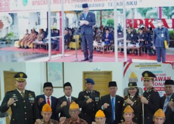 Dibawah Curah Hujan Pemkab Rohil Tetap Gelar Upacara Peringatan Hari Pahlawan Tahun 2022