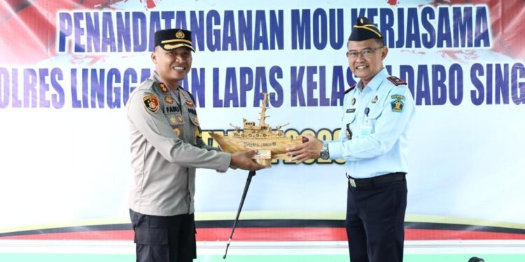Polres Lingga Tandatangani MoU dengan Lapas Kelas III Dabo Singkep
