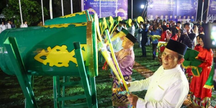 Gubernur Kepri Pukul Beduk, Pertanda STQH Ke-X Kabupaten Lingga Resmi Dibuka