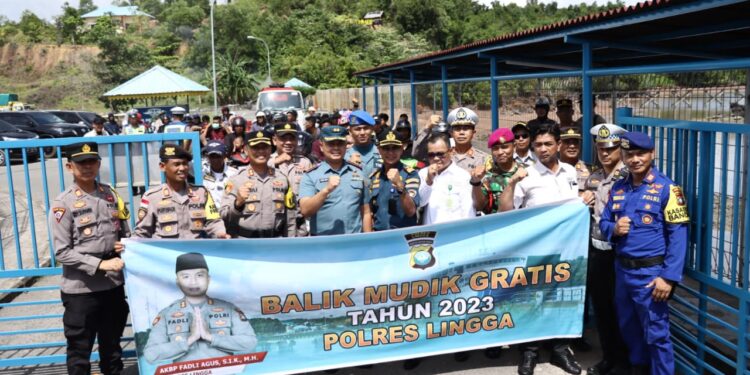 Polres Lingga Beri Layanan Balik Mudik Gratis Kepada Masyarakat