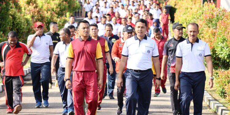 Tingkatkan Sinergitas Polres Lingga Gelar Olahraga Bersama