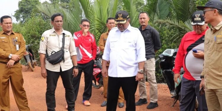 Bupati Karimun Tinjau Jalan di Desa Lebuh Kecamatan Belat