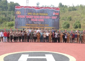 Wakapolres Lingga Pimpin Apel Gelar Pasukan Operasi Mantap Brata Seligi 2023-2024