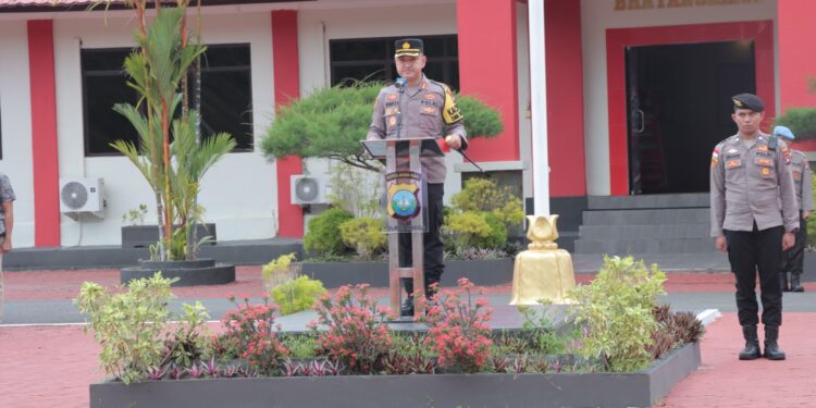 Kapolres Lingga Beri Arahan Anggota Agar Jaga Etika dan Perilaku Saat Bertugas