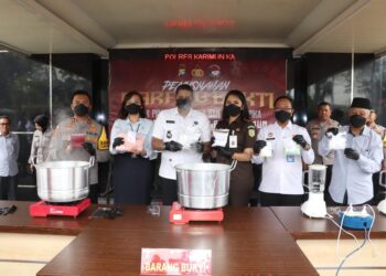 Polres Karimun Musnahkan Sabu 2.130,78 Gram, 386 Pil Ekstasi dan 458 Butir Happy Five