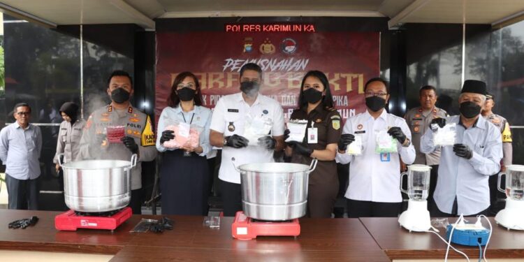 Polres Karimun Musnahkan Sabu 2.130,78 Gram, 386 Pil Ekstasi dan 458 Butir Happy Five