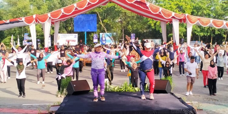 KPU Karimun Gelar Senam Sehat Jingle Pemilu 2024