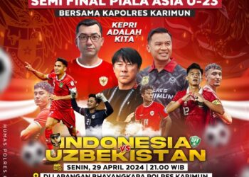 Polres Karimun Ajak Masyarakat Nobar Semi Final Piala AFC U23 di Mako Polres