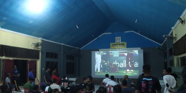 Masyarakat Antusias Nobar Semi Final Piala AFC U-23 di Mapolres Aceh Singkil