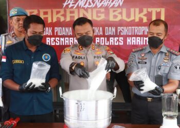 Polres Karimun Musnahkan 1.648,2 Gram Sabu, 724 Pil Ekstasi dan 50 Butir Psikotropika