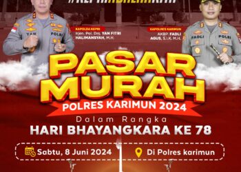 Jelang Hari Bhayangkara ke- 78, Polres  Karimun Gelar Pasar Murah