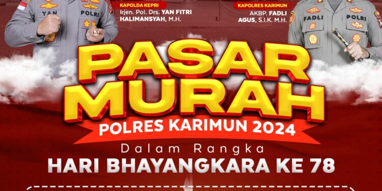 Jelang Hari Bhayangkara ke- 78, Polres  Karimun Gelar Pasar Murah