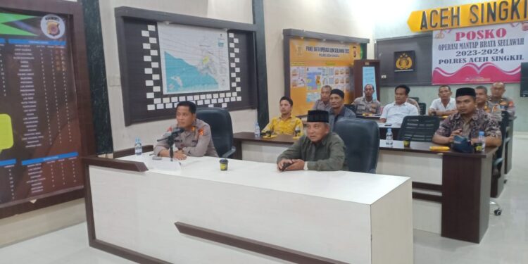 FKUB Aceh Singkil Ikut Zoom Meeting Cooling System di Polres Aceh Singkil