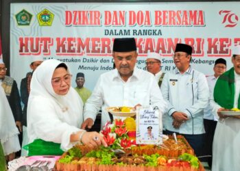Dzikir dan Doa Bersama Warnai Peringatan HUT RI Ke- 79 di Kemenag Karimun