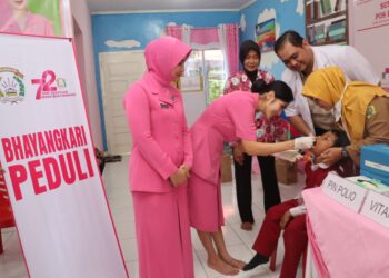 Peduli Kesehatan Anak, Bhayangkari Cabang Karimun Gelar PIN Polio Tahap Dua