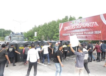 Pilkada Serentak Rusuh, Polres Karimun Gelar Simulasi Sispamkota