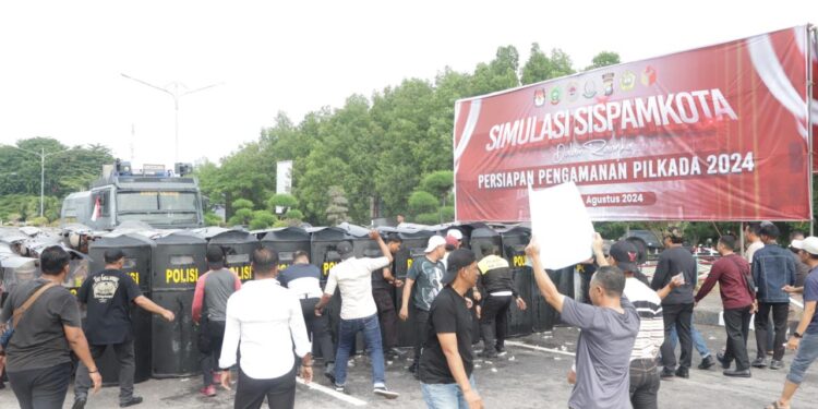 Pilkada Serentak Rusuh, Polres Karimun Gelar Simulasi Sispamkota