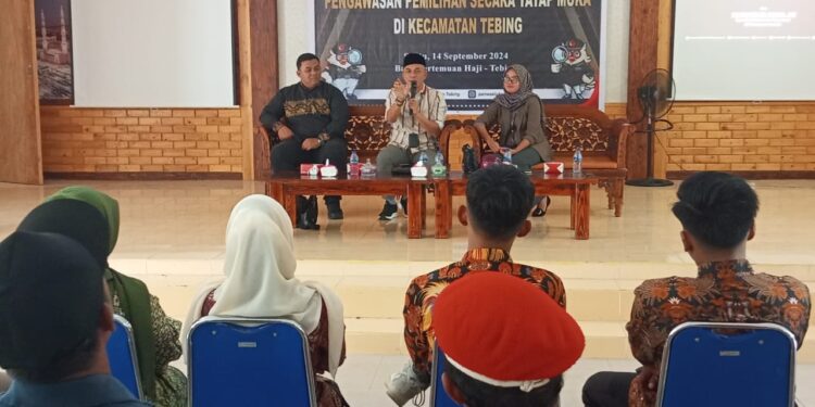 Jelang Pilkada 2024, Panwascam Tebing Gelar Sosialisasi Pengawasan Pemilihan Secara Tatap Muka