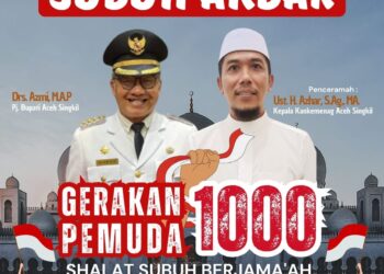 Hari Sumpah Pemuda ke- 96, BKPRMI Aceh Singkil Subuh Akbar Bersama 1.000 Pemuda