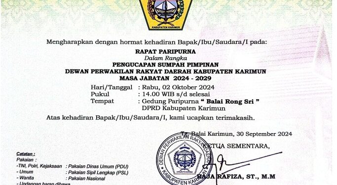 Pelantikan Ketua DPRD