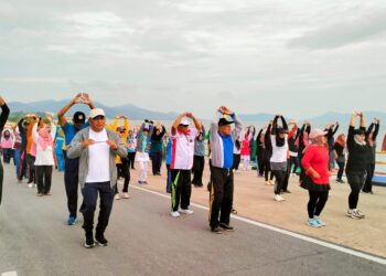 Ikut Senam Sehat P3TU, Wabup Karimun Terpilih Komitmen Wujudkan Penerangan di Jembatan Kuning