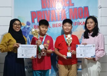Raih Emas, Siswa Bimbel Privata Moa Dabo Singkep Kompetisi Sains Akademik Indonesia Tingkat Nasional