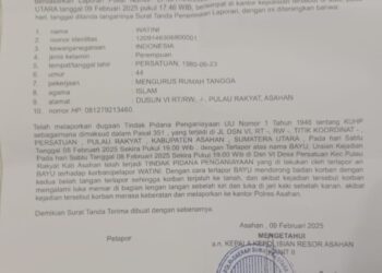 Aniaya Ibu Rumah Tangga, Pria Bertato Dilaporkan ke Polres Asahan