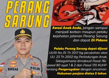 Stop Perang Sarung, Kapolsek Tebing Ingatkan Pelaku Dapat Dipidana