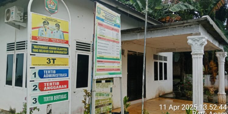 Papan APBDes 2025 dan Foto Bupati Asahan Belum Dipasang di Kantor Desa Batu Anam