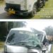 Mobil Cary Seruduk Truk Pengangkut Kayu Gelondongan di Jalan Sigura-gura