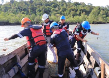 PT Timah Kembali Restocking Ratusan Kepiting Bakau di Perairan Kundur
