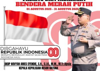 Dari Natuna untuk Indonesia: Kapolres Serukan Serentak Kibarkan Sang Saka Merah Putih HUT 80 RI