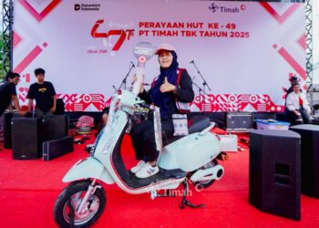 Warga Bangka Barat Ini Senang Raih Motor dari Pekan Sehat HUT PT Timah ke- 49