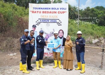 PT Timah Sponsori Turnamen Bola Voli Batu Bedaun Cup