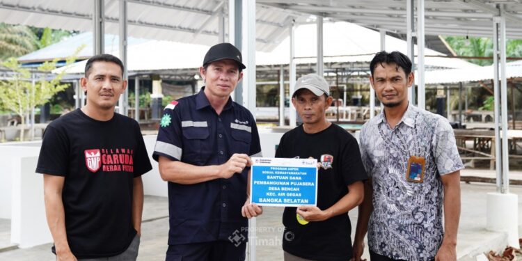 PT Timah Dukung Pembangunan Pujasera di Desa Bencah, Gairahkan Ekonomi Lokal