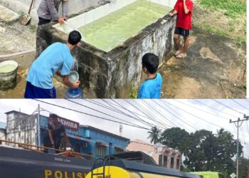 Polri Hadir di Tengah Krisis Air, Polres Natuna Bersama PDAM Salurkan Air Bersih Gratis ke Permukiman Warga