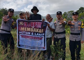 Kapolres Natuna Tekankan Pencegahan Karhutla, Bhabinkamtibmas Polsek Serasan Turun Langsung ke Wilayah Rawan
