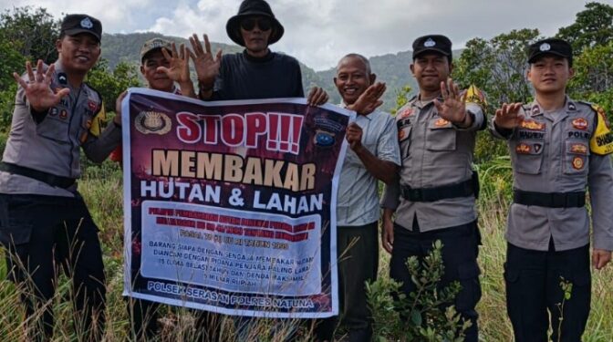 Kapolres Natuna Tekankan Pencegahan Karhutla, Bhabinkamtibmas Polsek Serasan Turun Langsung ke Wilayah Rawan